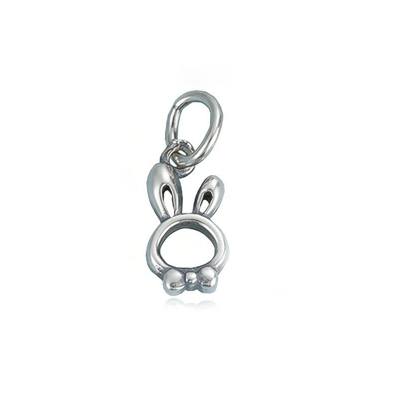 TrustDavis 925 Sterling Silver Fashion Elegant Classic Cute Rabbit Pendant DIY Necklace Bracelet Accessories Fine Jewelry DZ1841