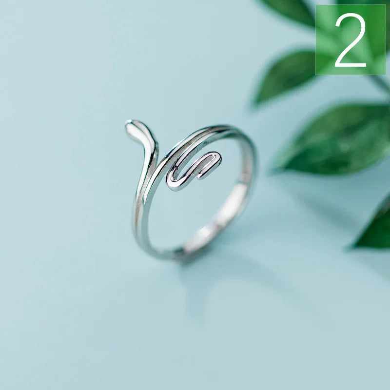 TrustDavis New 925 Sterling Silver Fashion Opening Rings Size Snake Cocktail Ring For Women Wedding Party Jewelry DA162