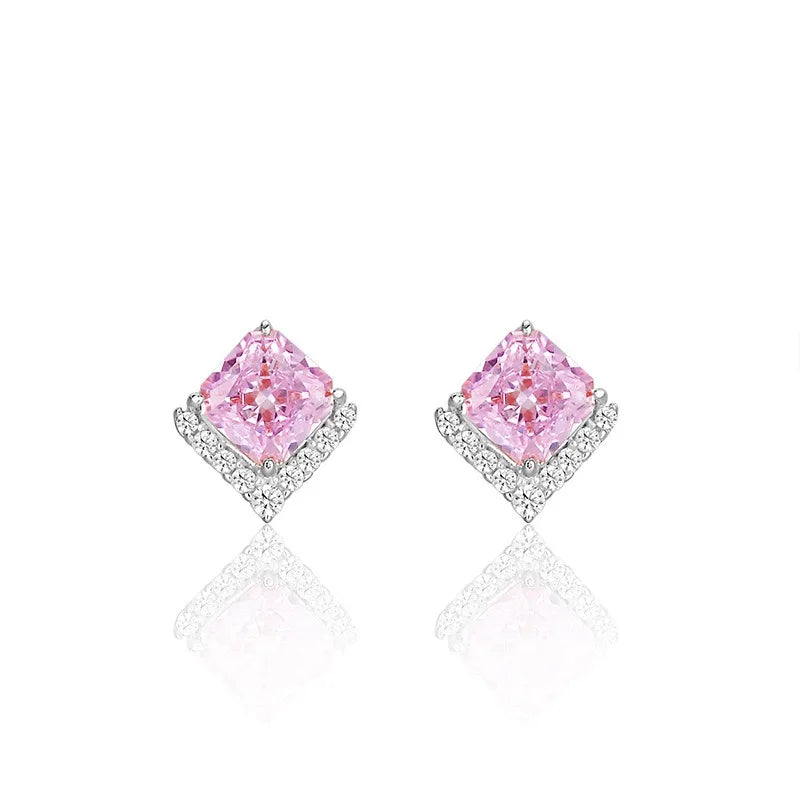 Square Zircon Stud Earrings DS4761