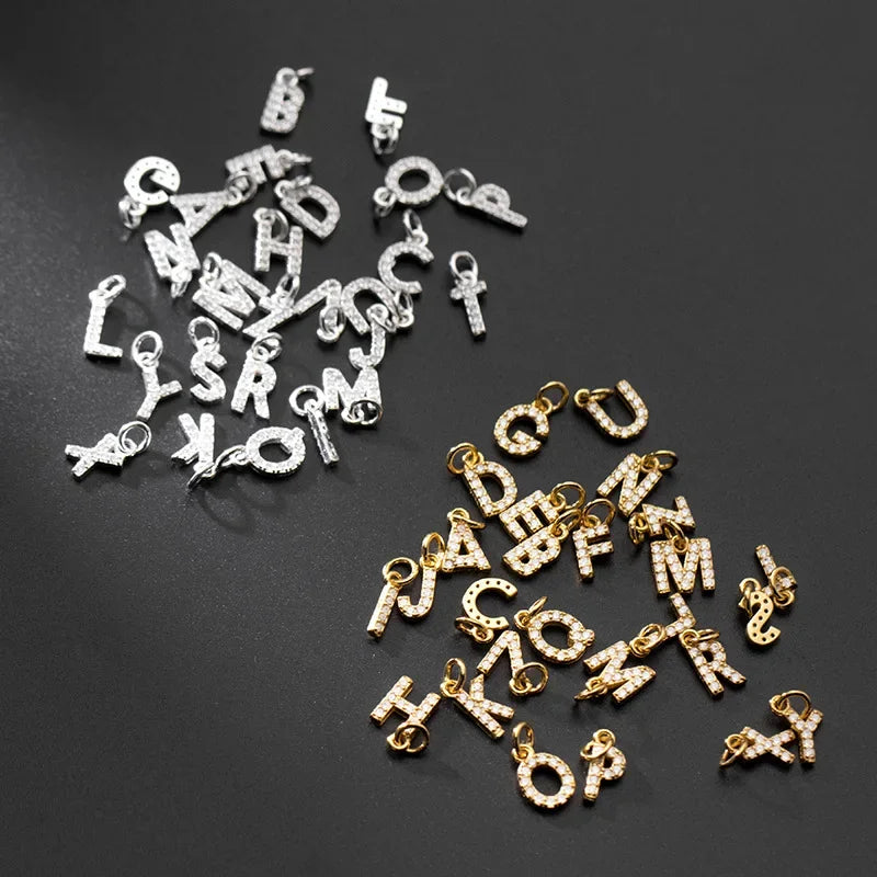 26 Letter Pendant Shiny Charm Pendant DIY Accessories Jewelry DZ423