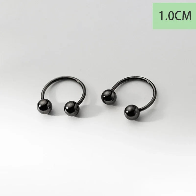 925 Sterling Silver Punk Beads Stud Earrings DS4372