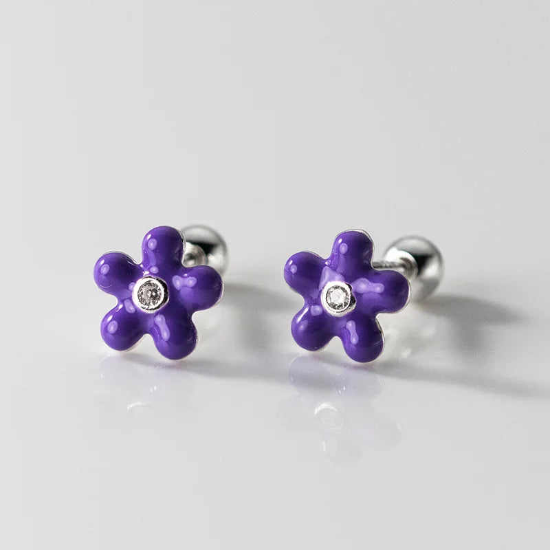 Color Flower Zircon Earrings DS3973