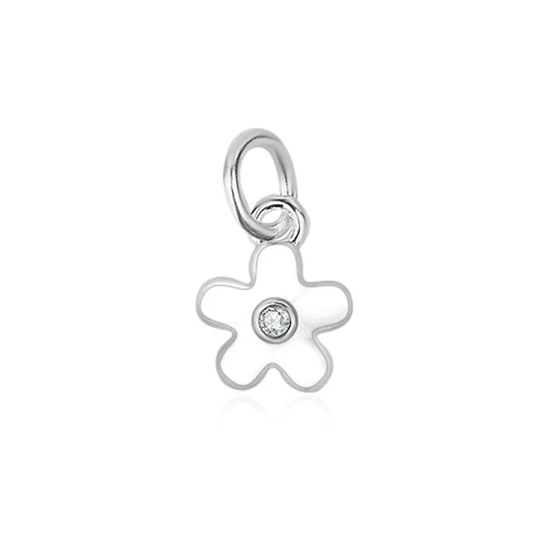 TrustDavis Real 925 Sterling Silver Fashion Drip Gum Flower Charm Pendant Handmade DIY Accessories Fine Jewelry Wholesale HY047