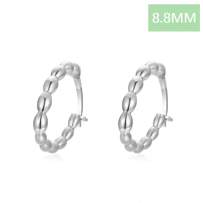 TrustDavis 2024 Real 925 Sterling Silver Sweet Geometric Twists Hoop Earrings for Women Wedding Party Fine Gift Jewelry DF025