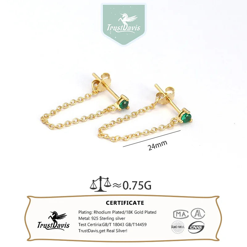 Fashion Multi-colored Cubic Zirconia Line Earrings DS4769