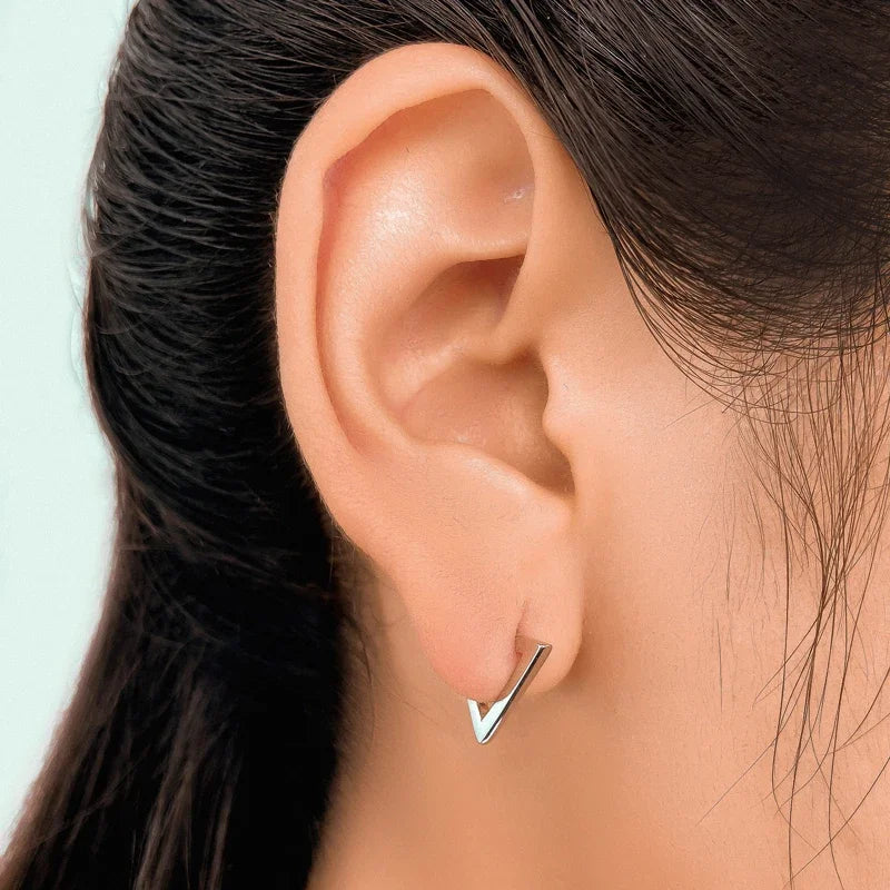 Minimalist Geometric Triangle Gothic Hoop Earrings DA737