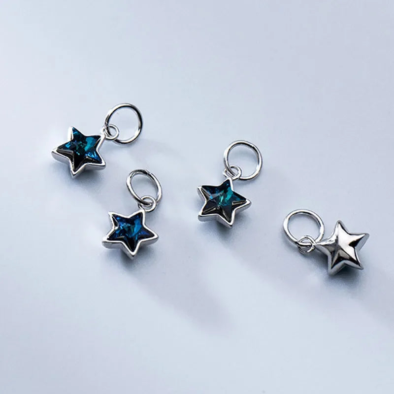 Star Blue Shiny CZ Charm Pendant DZ298