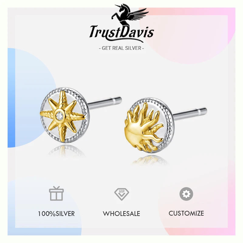 Stacked Sun and Star Zircon Earrings DS4920