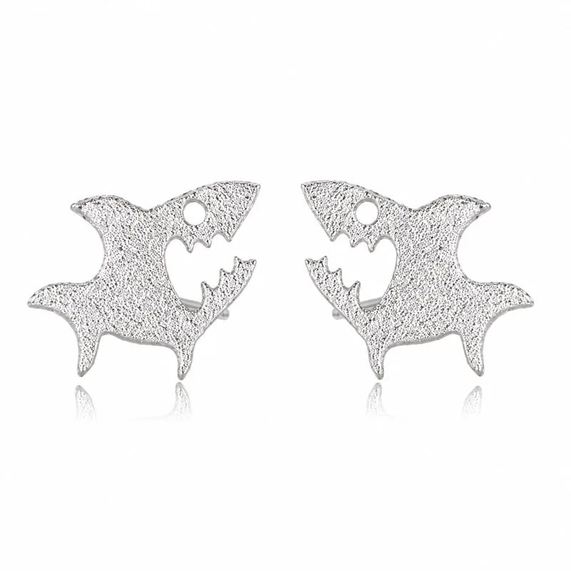 Frosted Shark Earrings DS4915