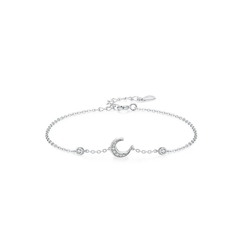 TrustDavis 925 Sterling Silver Women's Fashion Simple Heart/Star/Moon/Butterfly Bracelet for Women Girls Jewelry Gift DS4260