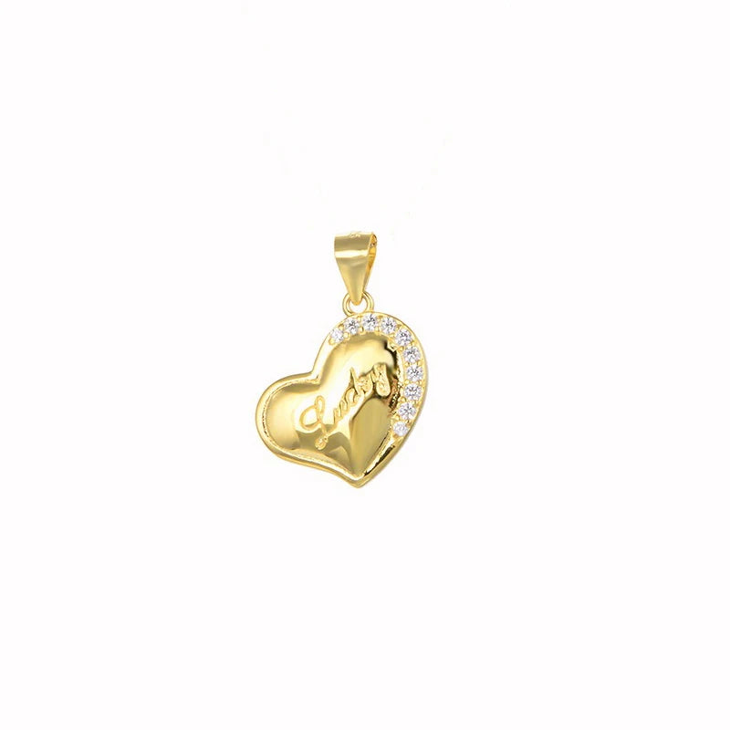 Heart-shaped Zircon Charm Pendant Box Chain Necklace Women Jewelry DZ1672