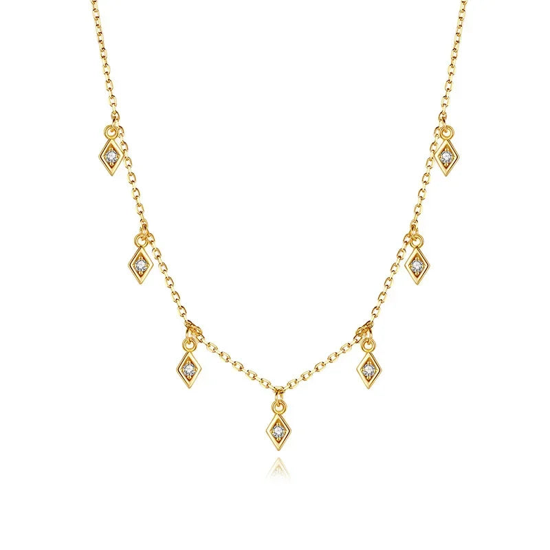 Dazzling CZ Cross Heart Star Pendant Short Necklace DS2485