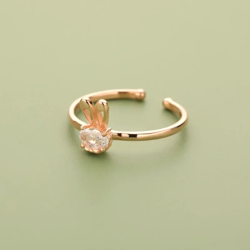 Cute Rabbit Dazzling CZ Opening Rings DS2441