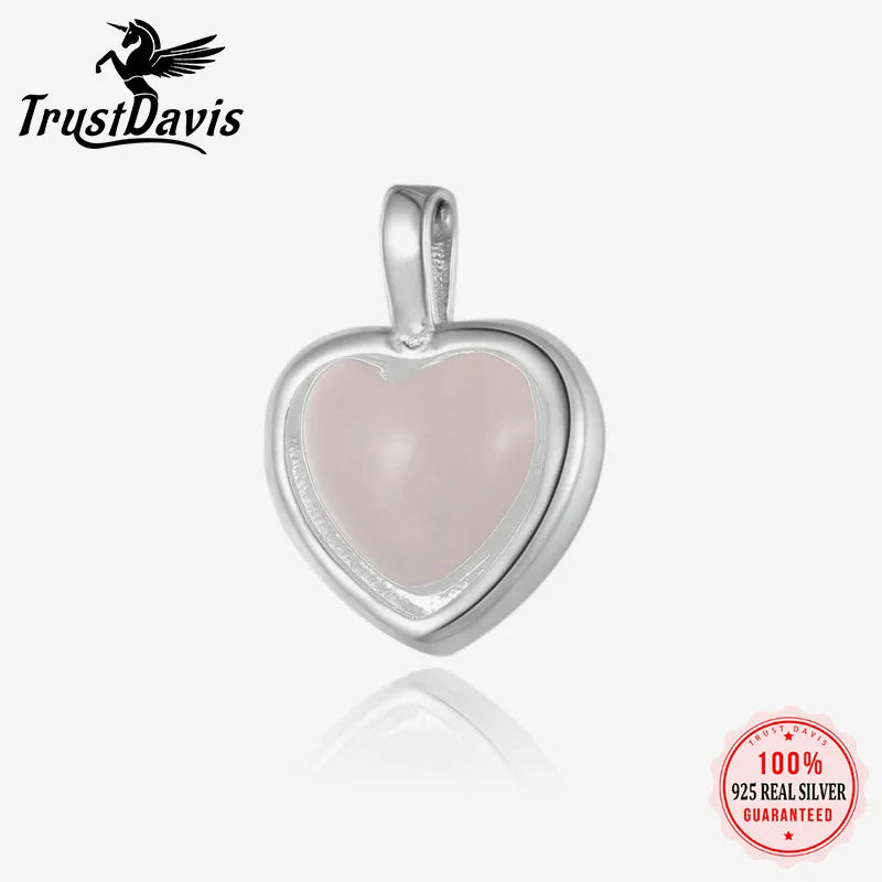TrustDavis Real 925 Sterling Silver Fashion Sweet Heart Handmade DIY Necklace Bracelet Jewelry Accessories Party DZ1174