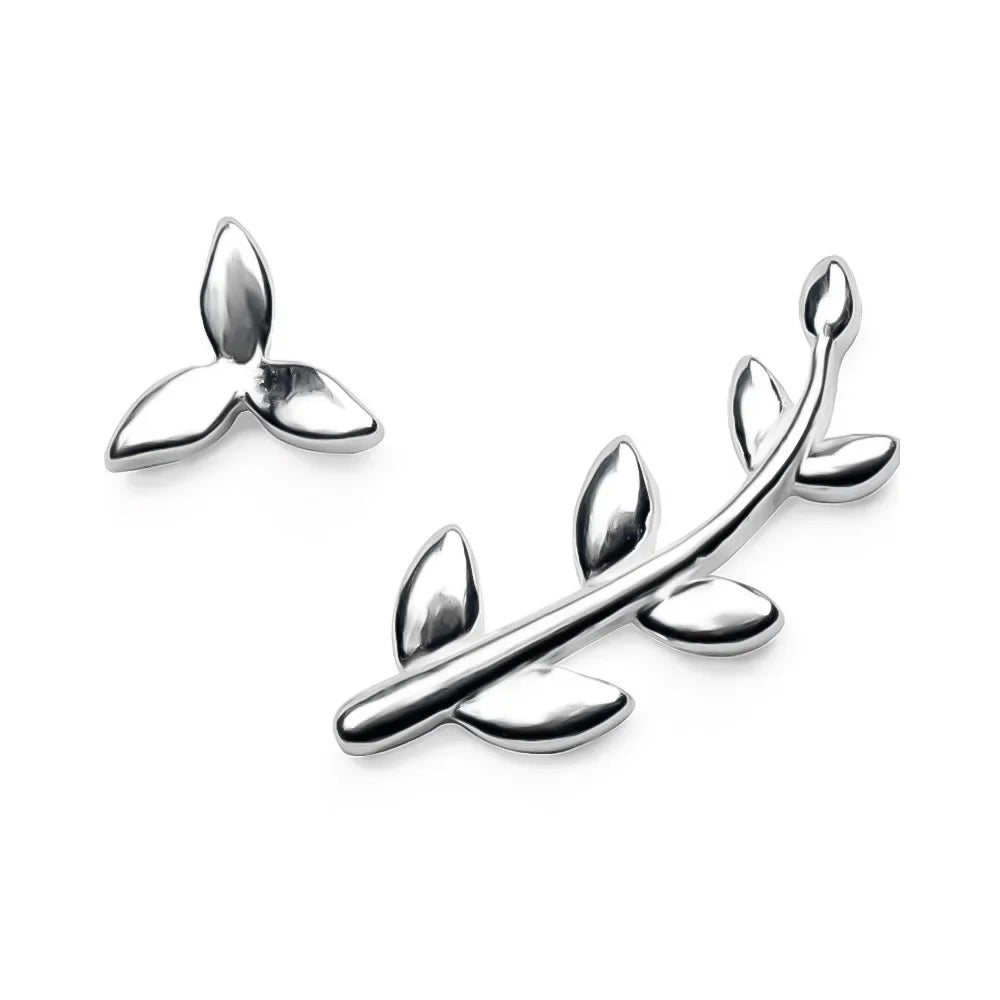 Fashion Cute Tiny Asymmetric Leaves Stud Earrings DS530