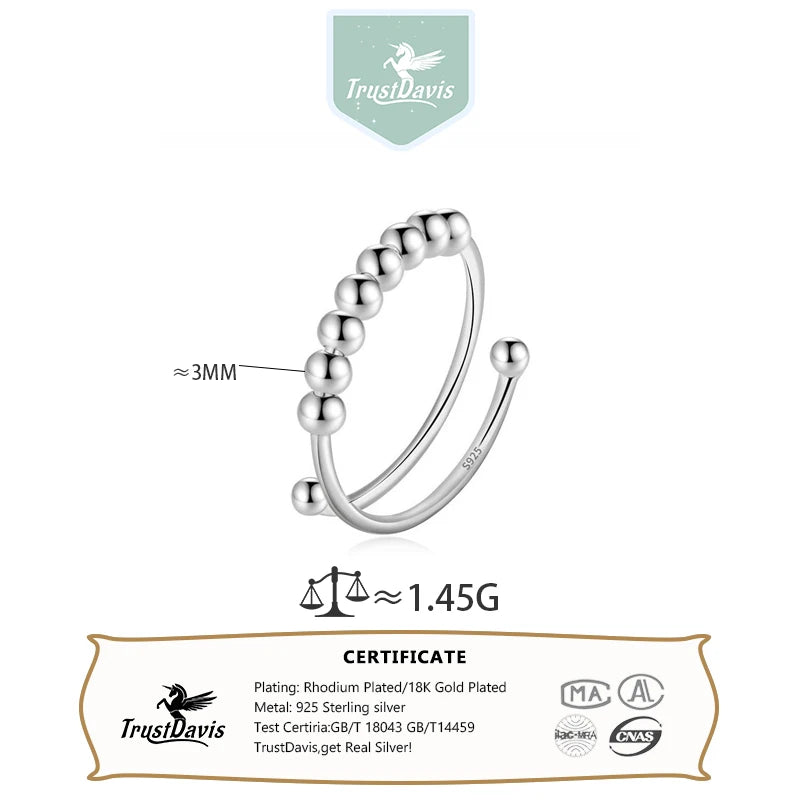 Rotating 8 Beads Opening Rings DG0097