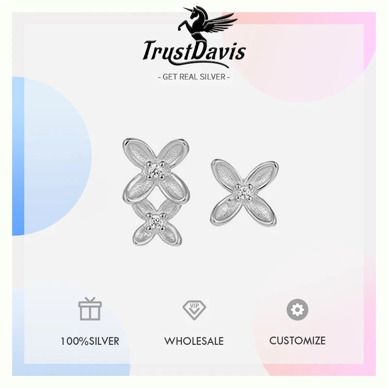 Irregular Flower Sliver Earrings DS4865