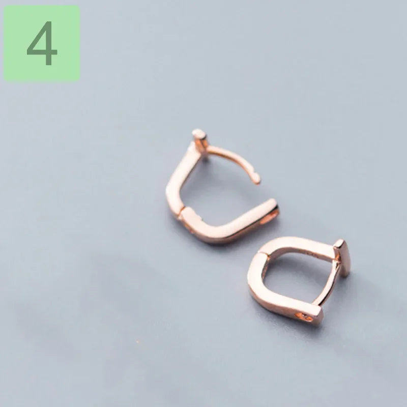 TrustDavis Real 925 Sterling Silver Fashion Geometric Letter T Charm Hoop Earrings For Women Wedding Party Fine Jewelry DA2164