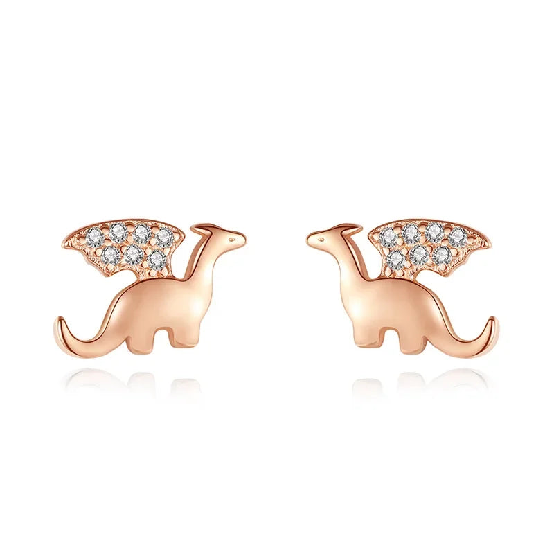 Trustdavis 100% 925 Solid Real Sterling Silver Jewelry Cute Little Rabbit CZ Stud Earring Gift For Girls Kids Lady Jewelry DA284