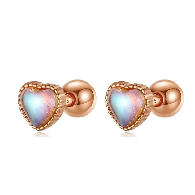 Heart Screw Stud Earrings DA1979
