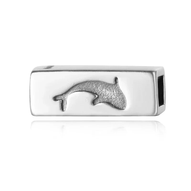 Square Dolphin Tube Charm Beads Pendant Handmade DIY Accessories HY404