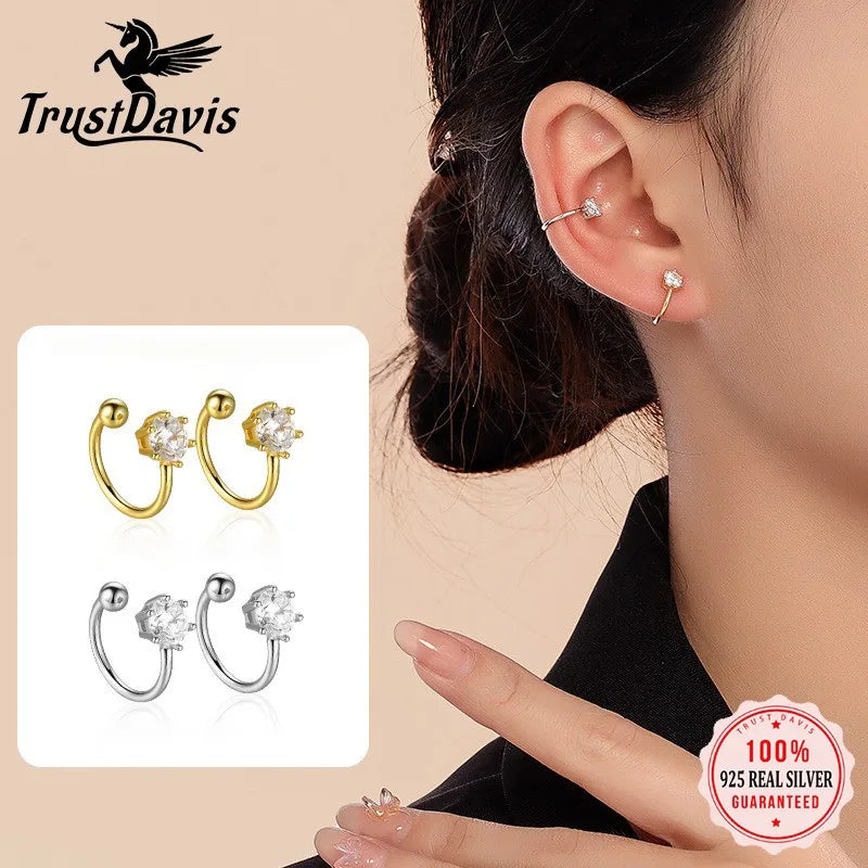 Six Clawed Zircon Clips Earrings DS4835