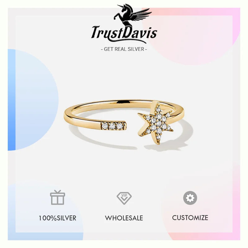 Star-Shaped Zircon Open Ring DS4828