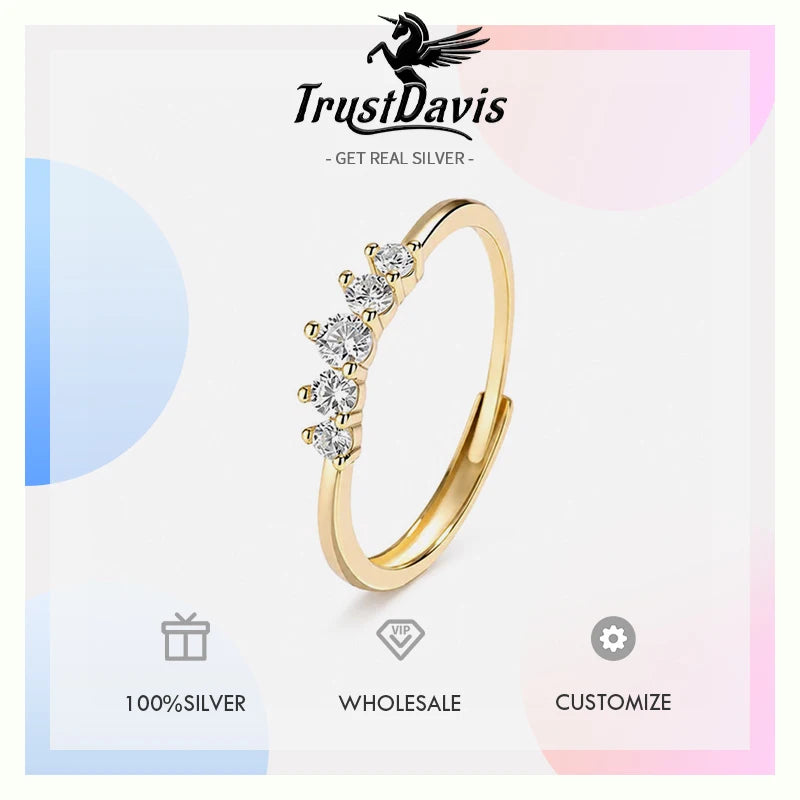 Crown Open Zircon Ring DS4907