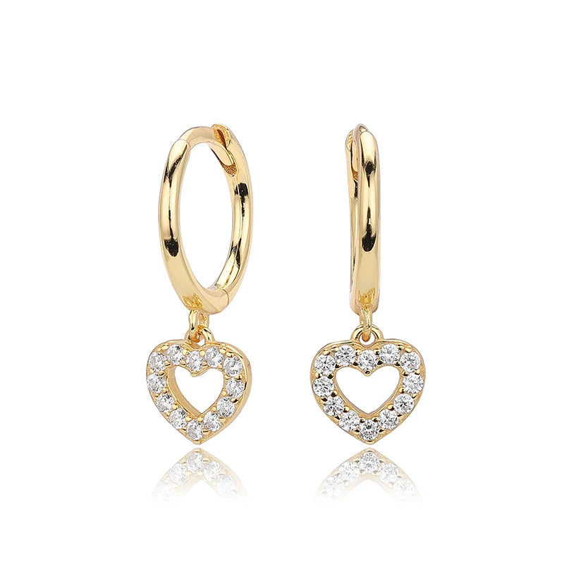 Heart-shaped Zircon Drop Earrings for Women Gift Jewelry DS4230