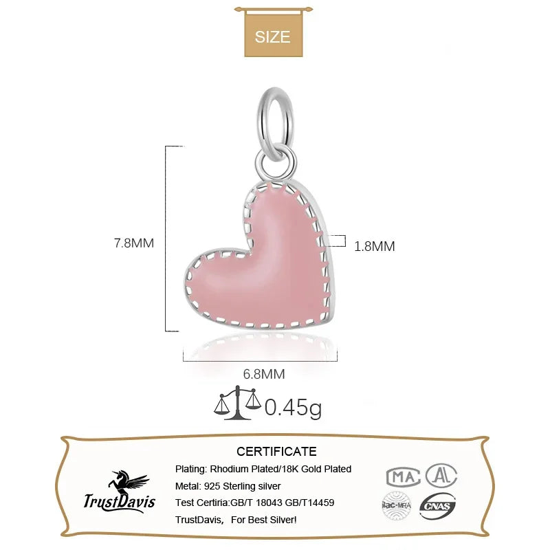 Heart Pendant DIY Necklace Bracelet Accessories Fine Jewelry Gift HY990