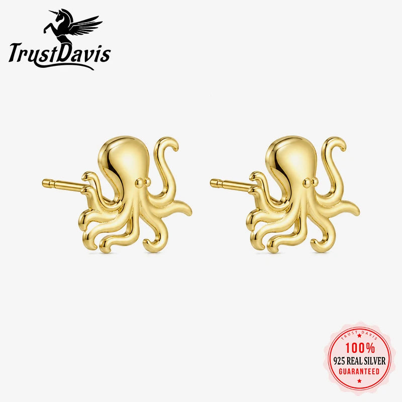 Animal Octopus Stud Earrings for Women Daily Wear Jewelry Gift DS4983