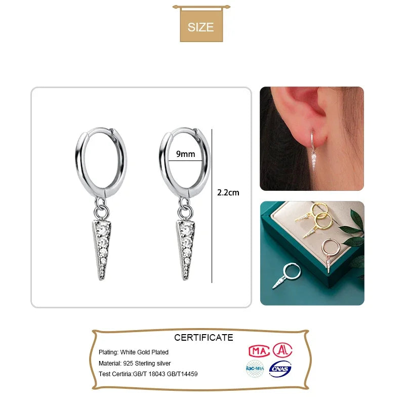 Geometric Triangle Zircon Earrings DA473