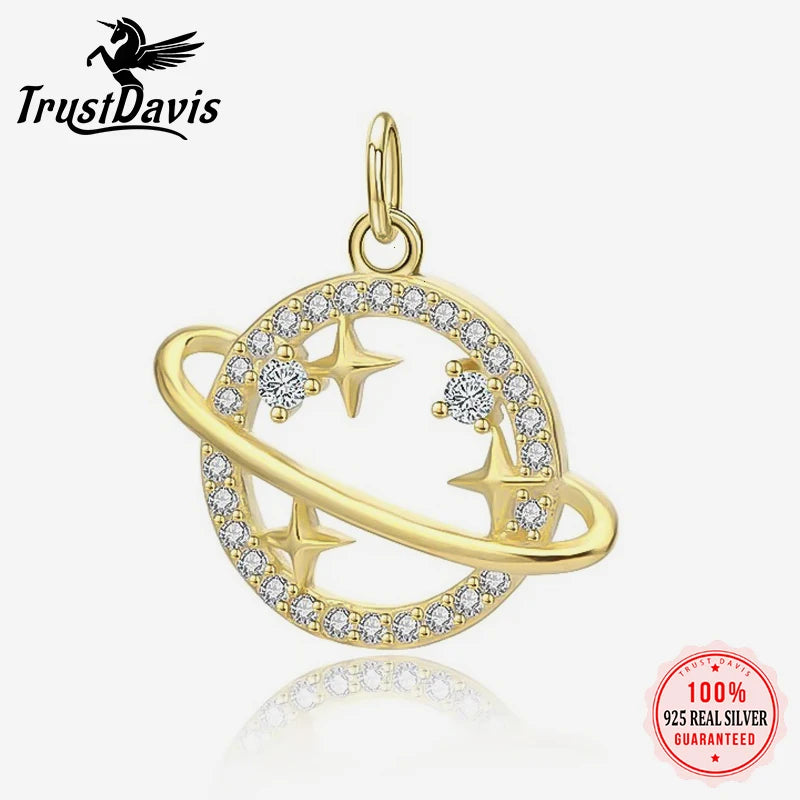 Star Planet Shiny Charms Pendant DIY Accessories Jewelry HY305