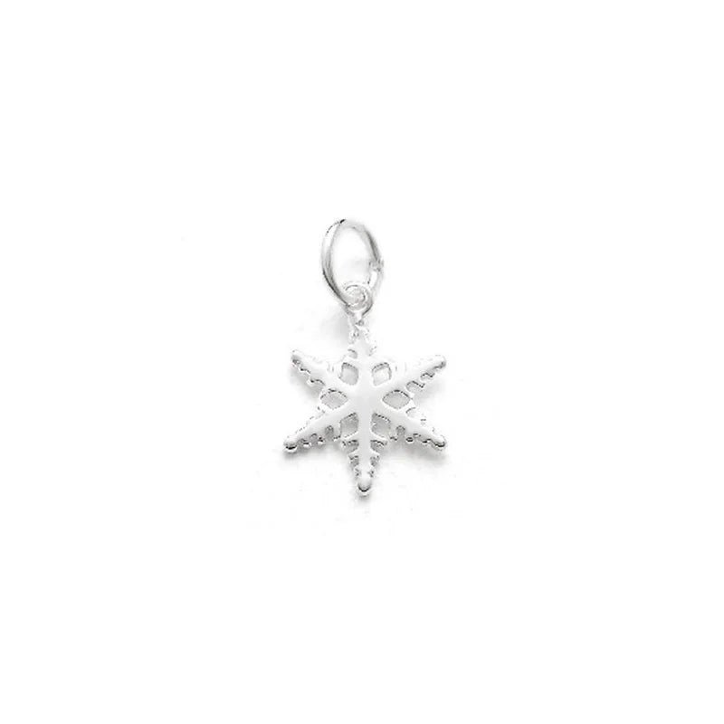 TrustDTrustDavis Real 925 Sterling Silver Romantic Mini Snowflake Charm Pendant Handmade DIY Accessories Wholesale DZ1759