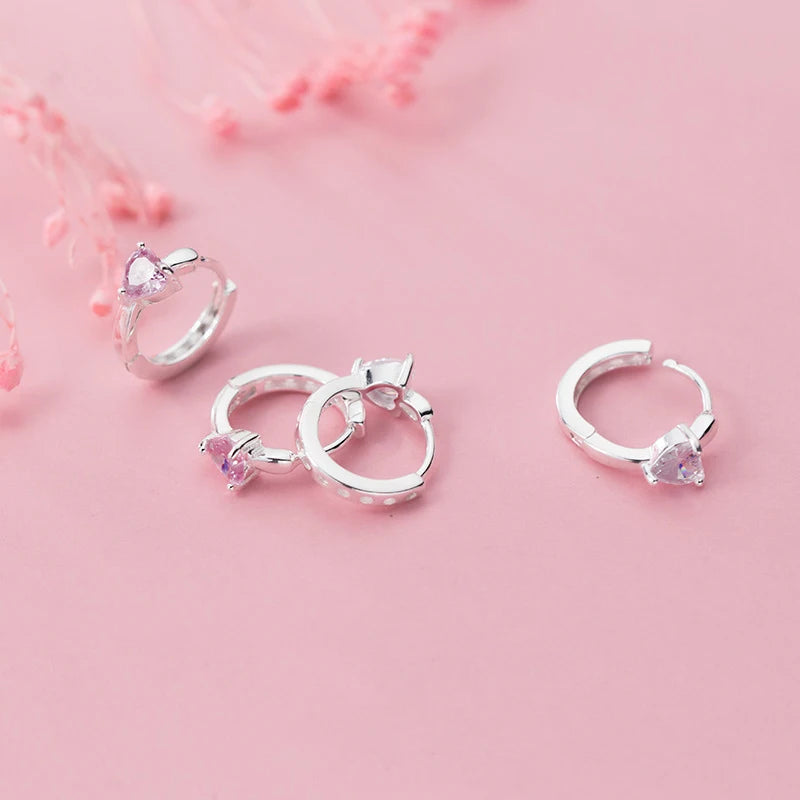 Trusta Fashion 925 Sterling Silver Dazzling Love Heart CZ Ear Cuff Clip On Earring For Women Girl Piercing Earing Jewelry DA488