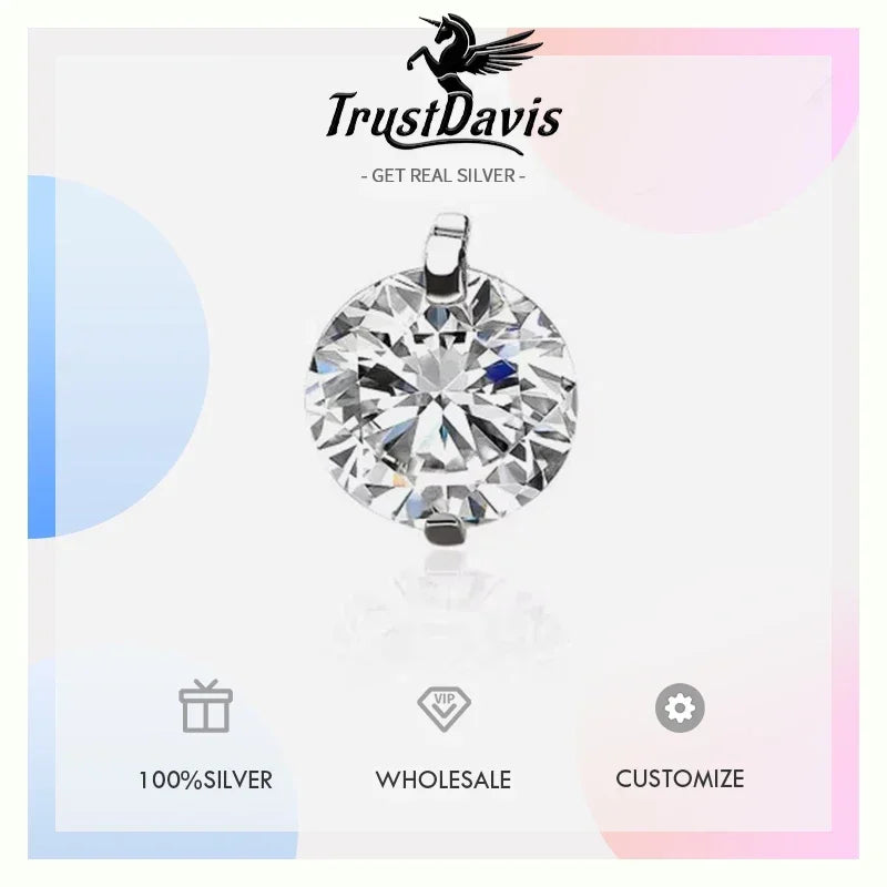 TrustDavis Real 925 Sterling Silver Fashion Fish Line Pearl Zircon Charm Pendant Handmade DIY Accessories Fine Jewelry DZ1711