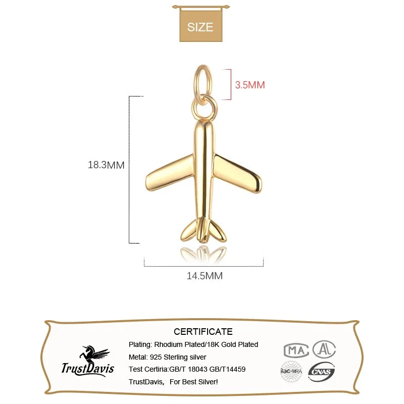 Plane Aircraft Charm Pendant Handmade DIY Accessories HY134