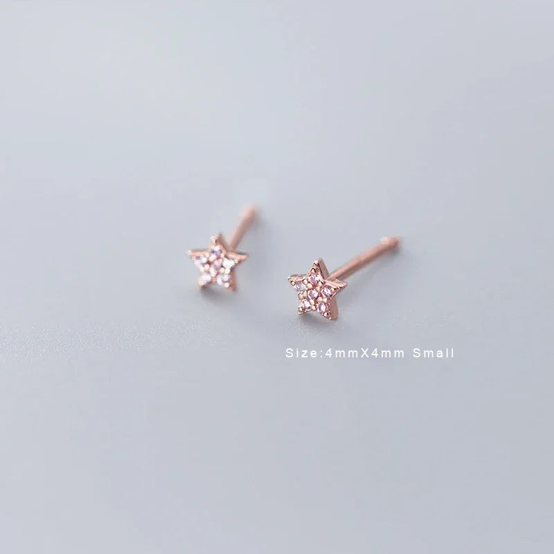 Trusta 925 Sterling Silver Classic Clear Cubic Zircon Triangle Square Stud Earrings For Women Sterling Silver Jewelry DA419