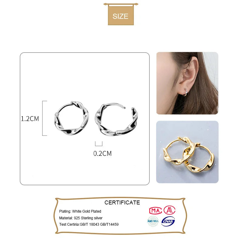 Trusta Small Earrings 925 Sterling Silver Clip on Earring Gold Tone Women Fashion Wholesale Jewelry DS1556