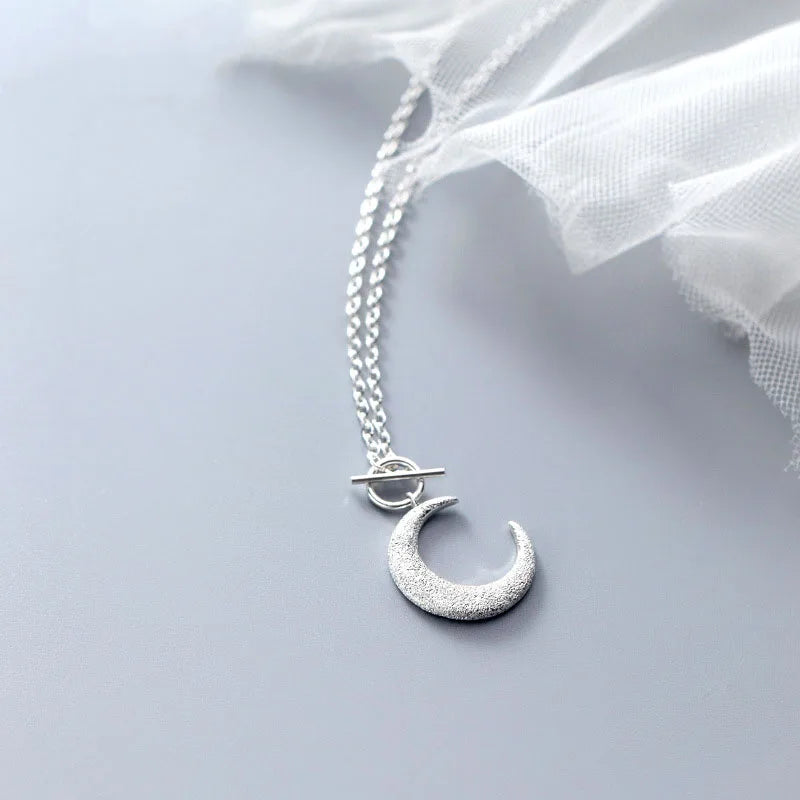 Frosted Moon Round Stick Pendant Girls Love Gift DB1346