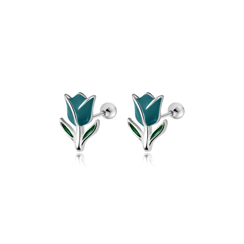 Flower Screw Stud Earrings DS4038