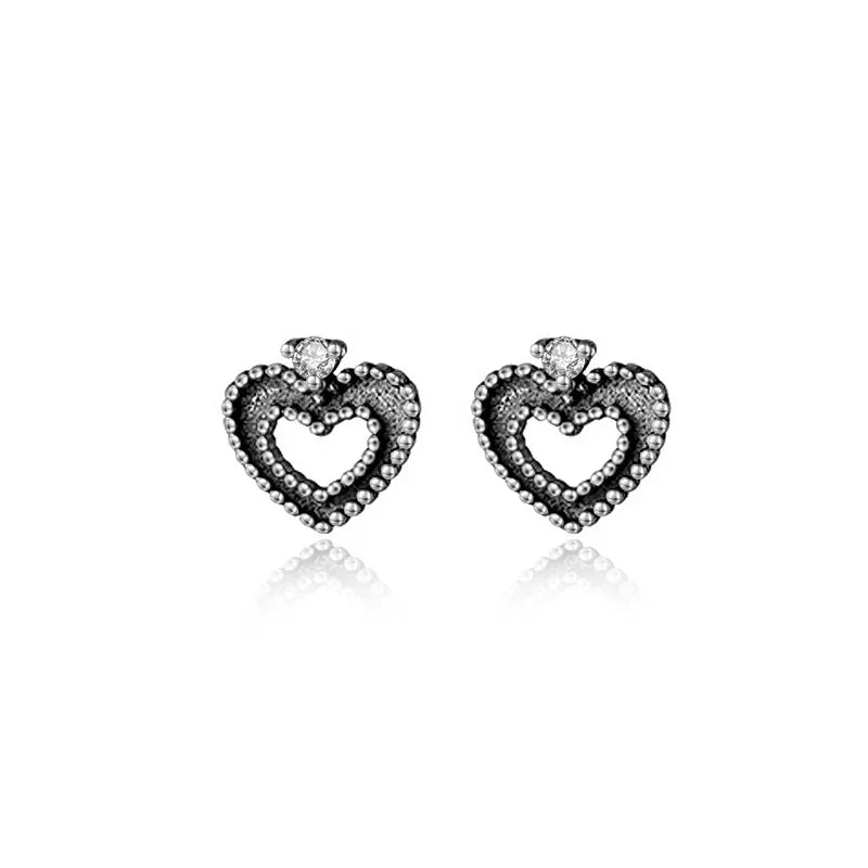 TrustDavis Real 925 Sterling Thai Silver Angel Love Stud Earring Cool For Daughter Girls Birthday Gift Jewelry Wholesale DA3117