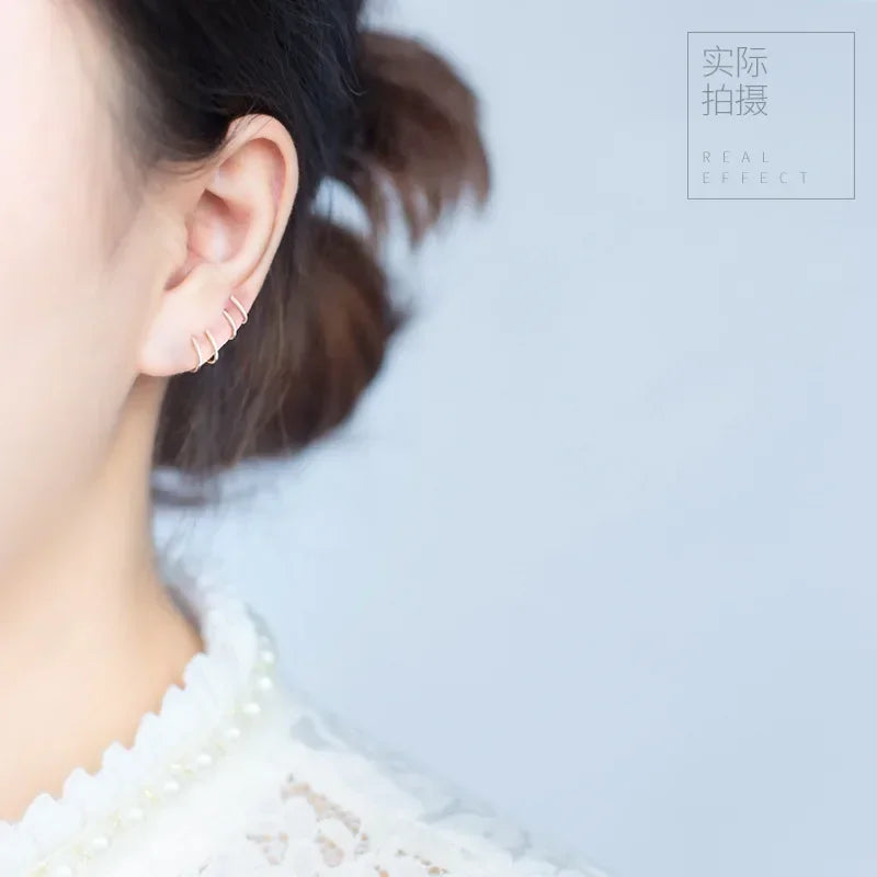 Small Ear Bones Ear Buckle Ring Double Ring Earrings DS449