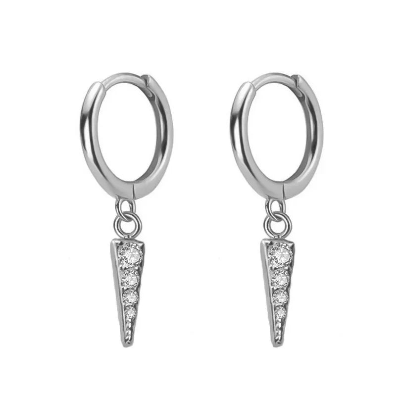 Geometric Triangle Zircon Earrings DA473