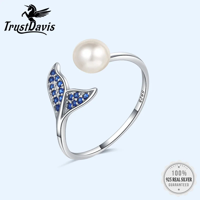 Mermaid Tail Freshwater Pearl Opening Rings DF132