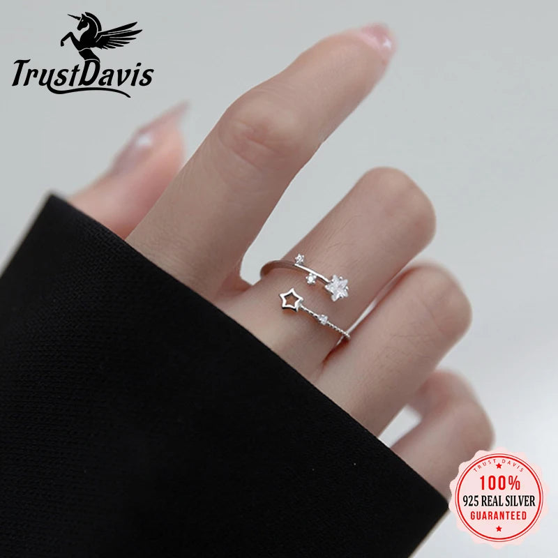 Star Opening Rings For Women Mother's Day Fine 925 Jewelry L200