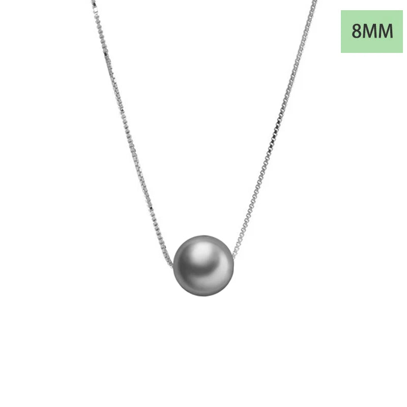 TrustDavis 925 Solid Sterling Silver Elegant Synthetic Pearl Pendant Necklace Women Girls Birthday Gift Fine S925 Jewelry DS4439