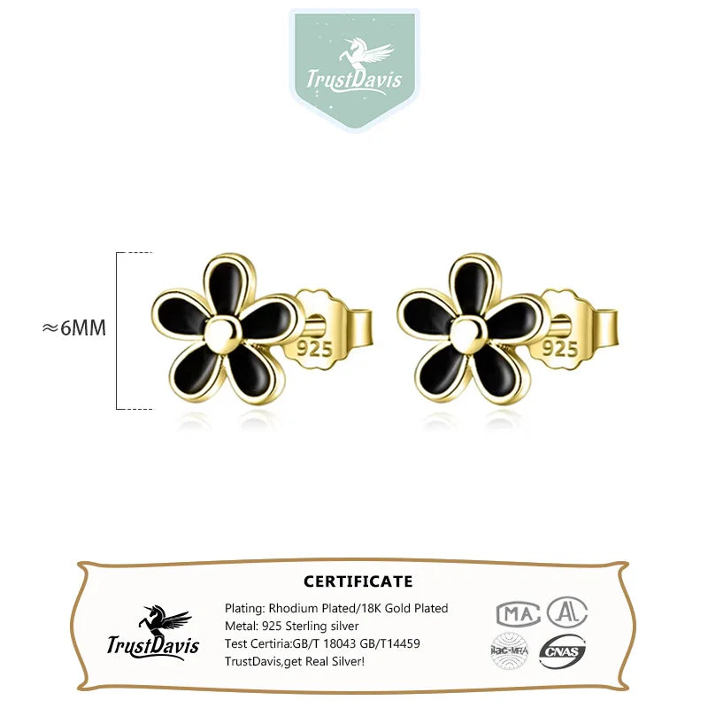 925 Sterling Silver Sweet Flower Stud Earrings DS4056
