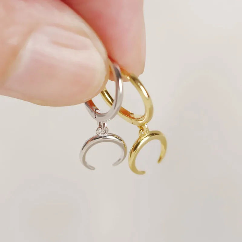 Trustdavis Real 925 Sterling Silve Star Dangle Hoop Earrings for Women Punk Rock Fine Birthday Christmas Presents Jewelry DA491