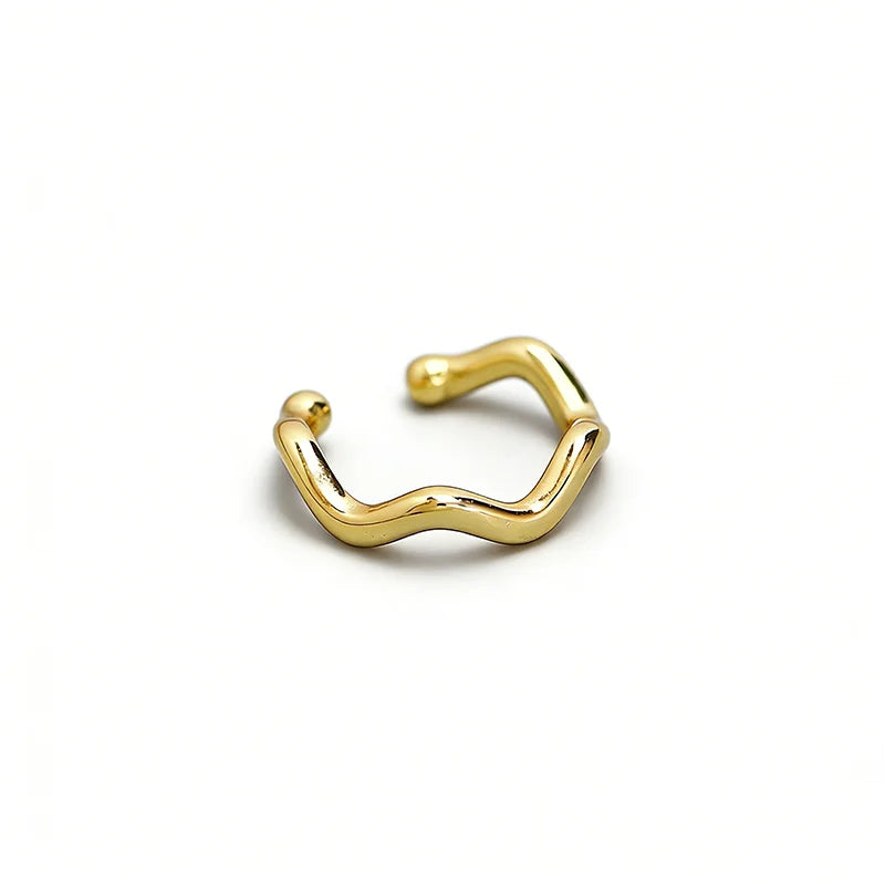Irregularly Curved Zircon Ear Clips DS4802